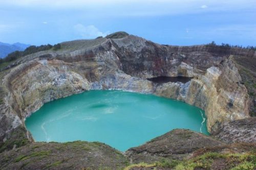 Kelimutu three colored lake